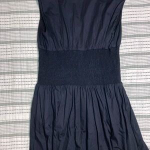 Anthropologie black Sleeveless Smocked-Waist Midi Dress